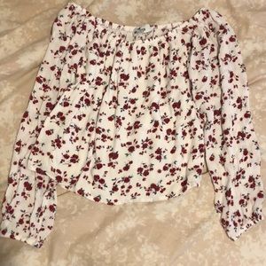 Floral top off-shoulder